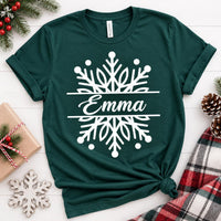 Personalized Family Christmas Shirt, Custom Snowflake Name Tee, Matching Holiday Sweatshirt, Holiday Family Outfit, Family Christmas Gift