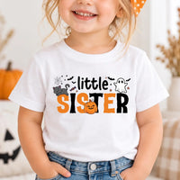 Custom Halloween Sibling Shirts, Personalized Big Brother Little Sister Tee, Matching Kids Halloween Outfit, Baby Bodysuit, Sibling Gift