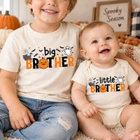 Custom Halloween Sibling Shirts, Personalized Big Brother Little Sister Tee, Matching Kids Halloween Outfit, Baby Bodysuit, Sibling Gift