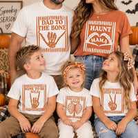 Personalized Family Halloween Shirts, Custom Matching Skeleton Tees, Spooky Parent and Kids Outfit, Halloween Party Shirts, Family Gift