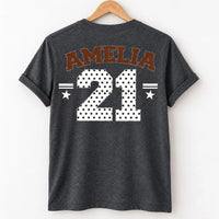 Personalized Mascot Football Spirit Shirt, Custom Team Name Tee, Player Name Number, School Game Day Outfit, Custom Team Gift, Front Back