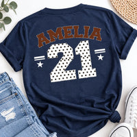 Personalized Mascot Football Spirit Shirt, Custom Team Name Tee, Player Name Number, School Game Day Outfit, Custom Team Gift, Front Back