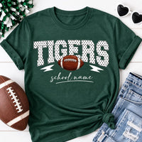 Personalized Mascot Football Spirit Shirt, Custom Team Name Tee, Player Name Number, School Game Day Outfit, Custom Team Gift, Front Back