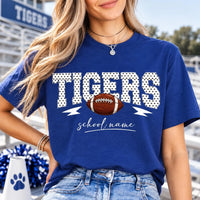 Personalized Mascot Football Spirit Shirt, Custom Team Name Tee, Player Name Number, School Game Day Outfit, Custom Team Gift, Front Back