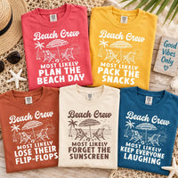 Personalized Beach Crew Shirts, Custom Most Likely Vacation Tees, Matching Family Beach Trip Shirts, Funny Group Outfit, Vacation Gift