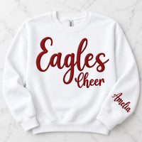 Custom Cheer Team Puff Print Sweatshirt, Personalized Mascot Hoodie, Raised 3D School Spirit Style, Cheer Puff Shirt, Squad Spirit Wear