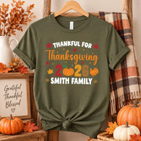 Personalized Thanksgiving Family Shirts, Custom Matching Family Tees, Thankful For Thanksgiving 2026, Fall Dinner Outfit, Holiday Gift