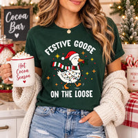 Festive Goose on the Loose Christmas Sweatshirt, Funny Holiday Goose Shirt, Cute Winter Bird Tee, Festive Crewneck, Holiday Party Gift