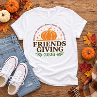 Friendsgiving 2026 Thanksgiving Shirt, Friends Dinner Party Tee, Vintage Pumpkin Fall T-Shirt, Cozy Potluck Outfit, Holiday Party Gift