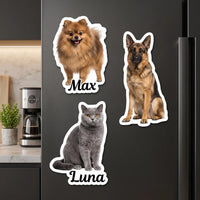 Custom Photo Magnet, Personalized Dog and Cat Fridge Magnet, Die Cut Animal Portrait Keepsake, Custom Pet Fridge Magnet, Pet Lover Gift