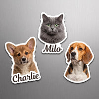 Custom Photo Magnet, Personalized Dog and Cat Fridge Magnet, Die Cut Animal Portrait Keepsake, Custom Pet Fridge Magnet, Pet Lover Gift
