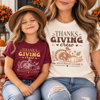 Personalized Thanksgiving Family Shirt, Custom Thanks Giving Crew Tee, Matching Family Turkey Tee, Fall Dinner Outfit, Thanksgiving Gift