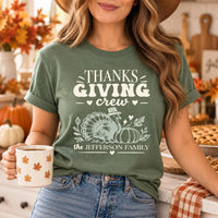 Personalized Thanksgiving Family Shirt, Custom Thanks Giving Crew Tee, Matching Family Turkey Tee, Fall Dinner Outfit, Thanksgiving Gift