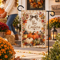 Personalized Fall Family Garden Flag, 12x18 Double Sided Yard Flag, Family Last Name Sign, Autumn Outdoor Porch Decor, Housewarming Gift