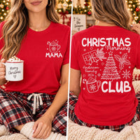 Personalized Holiday Mama Shirt, Custom Family Name Tee, Christmas Morning Club, Holiday Mom Crewneck, Family Christmas Gift, Front Back