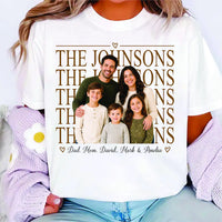 Personalized Family Photo Name Shirt, Custom Picture Name Tee, Thanksgiving Family Shirt, Matching Holiday Outfit, Thoughtful Holiday Gift