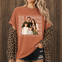 Personalized Family Photo Name Shirt, Custom Picture Name Tee, Thanksgiving Family Shirt, Matching Holiday Outfit, Thoughtful Holiday Gift