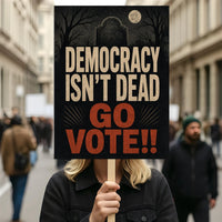 Vote Early Democracy Protest Sign, Vote Early No Kings Poster, Anti-Trump Resist Fascism, Protect Democracy, Political Activist Rally Sign