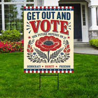 Democracy vs Fascism Protest Yard Sign - Vote Early, No Kings, Anti-Trump, Protect Democracy, Resist Fascism Yard Sign with Metal H-Stake