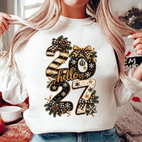 Hello 2027 New Year Celebration Sweatshirt, Buffalo Check New Year Tee, Festive Bow Snowflake Shirt, Countdown Party Outfit, Holiday Gift