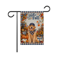 Personalized Dog Photo Yard Flag, 12x18 Inch Double Sided, Custom Pet Name Garden Flag, Hello Fall Porch Decor, Best Dog Mom Fall Gift