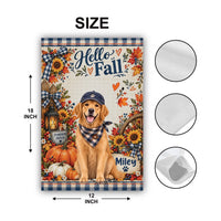 Personalized Dog Photo Yard Flag, 12x18 Inch Double Sided, Custom Pet Name Garden Flag, Hello Fall Porch Decor, Best Dog Mom Fall Gift