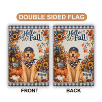 Personalized Dog Photo Yard Flag, 12x18 Inch Double Sided, Custom Pet Name Garden Flag, Hello Fall Porch Decor, Best Dog Mom Fall Gift