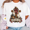 Jesus Is the Reason for the Season Shirt, Christian Christmas Cross Tee, Faith Holiday Shirt, Christmas Gift for Her, Stocking Stuffer