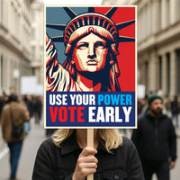 Vote Early Democracy Protest Sign, Vote Early No Kings Poster, Anti-Trump Resist Fascism, Protect Democracy, Political Activist Rally Sign