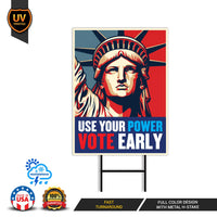 Democracy vs Fascism Protest Yard Sign - Vote Early, No Kings, Anti-Trump, Protect Democracy, Resist Fascism Yard Sign with Metal H-Stake