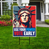 Democracy vs Fascism Protest Yard Sign - Vote Early, No Kings, Anti-Trump, Protect Democracy, Resist Fascism Yard Sign with Metal H-Stake