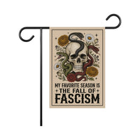 My Favorite Season is Fall of Fascism Garden Flag, 12x18 Double Sided Yard Flag, Spooky Porch Decor, Halloween Display, Spooky Season Gift