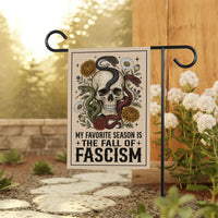 My Favorite Season is Fall of Fascism Garden Flag, 12x18 Double Sided Yard Flag, Spooky Porch Decor, Halloween Display, Spooky Season Gift