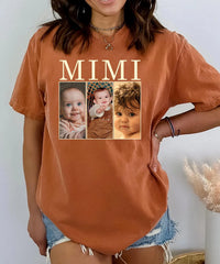 Personalized Mimi Photo Collage Shirt, Custom Grandkids Picture Tee, Photo Strip Grandma Top, Mothers Day Gift, Gift for New Grandma