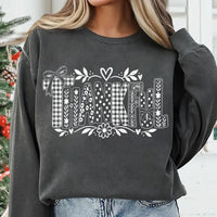 Fall Distressed Thankful Sweatshirt, Patterned Letter Fall Pullover, Polka Dot Thankful Top, Autumn Outfit for Women, Thanksgiving Gift