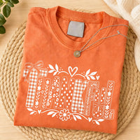 Fall Distressed Thankful Sweatshirt, Patterned Letter Fall Pullover, Polka Dot Thankful Top, Autumn Outfit for Women, Thanksgiving Gift