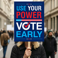 Vote Early Democracy Protest Sign, Vote Early No Kings Poster, Anti-Trump Resist Fascism, Protect Democracy, Political Activist Rally Sign
