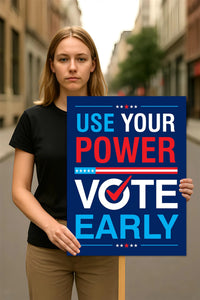 Vote Early Democracy Protest Sign, Vote Early No Kings Poster, Anti-Trump Resist Fascism, Protect Democracy, Political Activist Rally Sign