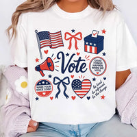 Coquette Vote Election Day Shirt, Patriotic Bow Voting Tee, American Flag Voter Sweatshirt, Election Day Outfit, Gift for Women Voters