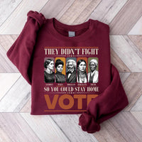 They Didn't Fight Vote T-Shirt, Historical Suffrage Icons Election Tee, Vote Rights Activist Shirt, Election Day Top, Gift for Voters