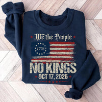 We The People No Kings Hoodie, Oct 17 2026 Protest Tee, 1776 American Flag Activist Top, Political Democracy Resistance Tee, Protester Gift