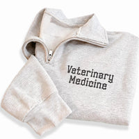 Veterinary Medicine Embroidered Quarter Zip Sweatshirt, Gothic Vet Tech Pullover, Vet School Graduation Outfit, Gift for Veterinarians