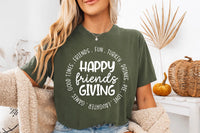 Happy Friendsgiving Shirt, Circle Friends Fun Turkey Tee, Thanksgiving Besties Tshirt, Fall Dinner Party Outfit, Friendsgiving Host Gift
