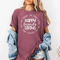 Happy Friendsgiving Shirt, Circle Friends Fun Turkey Tee, Thanksgiving Besties Tshirt, Fall Dinner Party Outfit, Friendsgiving Host Gift