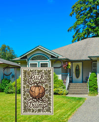 Anti-Trump Autumn Pumpkin Protest Garden Flag, Thanksgiving Resist Fascism Yard Flag, Subtle Political Decor, Harvest Fall Outdoor Flag