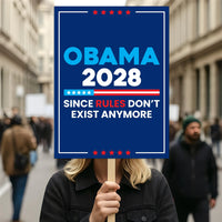 Obama 2028 Democracy vs Fascism Sign, Vote Early No Kings Poster, Anti-Trump Resist Fascism, Save Democracy, Political Activist Rally Sign