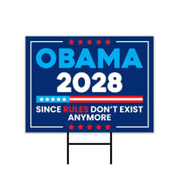 Obama 2028 Democracy vs Fascism Yard Sign - Vote Early, No Kings, Anti-Trump, Save Democracy, Resist Fascism Yard Sign with Metal H-Stake