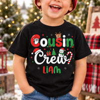 Personalized Cousin Crew Christmas Shirt, Family Christmas Tee, Matching Cousin Shirts, Baby Toddler Name Top, Custom Kids Holiday Gift