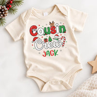 Personalized Cousin Crew Christmas Shirt, Family Christmas Tee, Matching Cousin Shirts, Baby Toddler Name Top, Custom Kids Holiday Gift