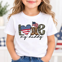 Personalized Military Dad Shirt, Custom Love My Daddy Tee, Patriotic Family Matching Shirts, Deployment Homecoming Gift, Father's Day Gift